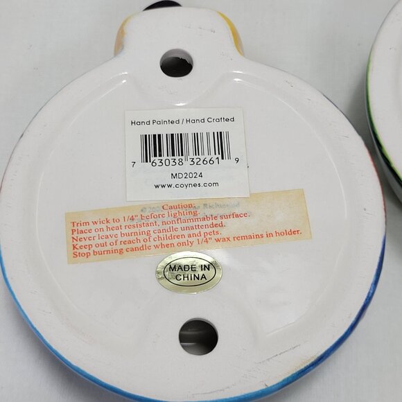 Set of 3 - Tea-light candle holder - ceramic - Hand Painted - Marianne Richmonds - Picture 5 of 16